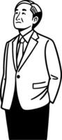 Elegant Businessman Standing Confidently in Formal Attire Illustration for Design Projects vector