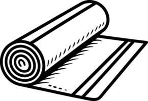 Detailed Illustration of a Rolled Up Carpet Representing Flooring Options for Home Decor vector