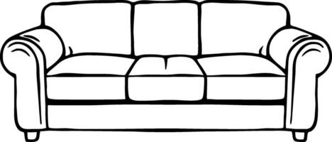 Stylish Outline Design of Comfortable Sofa Ideal for Interior Decor and Home Illustration Projects vector