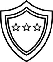 Three Star Shield for Security and Protection Designs Logo and Emblem Concepts vector