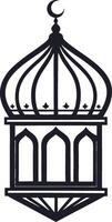 Intricate Mosque Dome Design with Crescent Moon Ideal for Graphic Projects and Decor vector