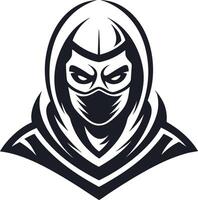Mysterious Ninja Character Design for Tattoo Art and Apparel Graphics vector