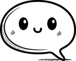 Cute Smiling Speech Bubble Ideal for Stickers Coloring Books and Digital Design vector