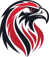 Bold Fierce Eagle Head Design with Dynamic Red and Black Flames for Graphic Illustrations vector