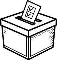 Ballot Box with Checkmarked Votes for Elections and Voting Themes vector