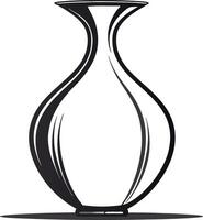 Elegant Black Line Art Vase Design for Home Decor and Creative Projects vector