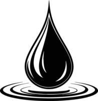 Elegant Black Water Drop with Ripple Design Perfect for Tattoo and Logo Applications vector