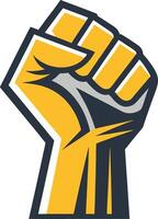 Bold Raised Fist Emblem Symbolizing Strength Empowerment and Activism for Design Usage vector