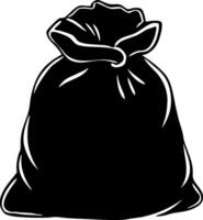 Black Trash Bag with Drawstring Perfect for Waste Disposal and Recycling Art Designs vector