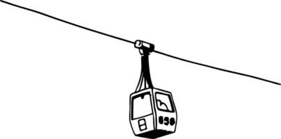 Stylized Cable Car Illustration Perfect for Travel Themes and Outdoor Adventure Designs vector