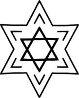 Star of David Geometric Design Ideal for Tattoos and Coloring Books vector