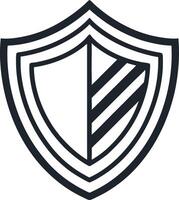 Stylized Shield Design with Modern Minimalist Aesthetic for Branding and Tattoos vector