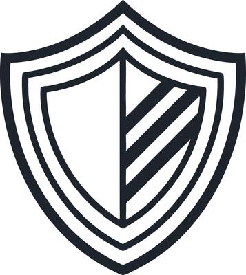 Stylized Shield Design with Modern Minimalist Aesthetic for Branding and Tattoos