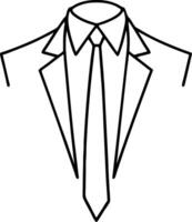 Elegant Outline of a Mens Suit and Tie Design for Fashion Illustrations and Custom Graphics vector