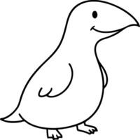 Minimalist Outline of a Playful Bird for Creative Projects and Handmade Crafts vector