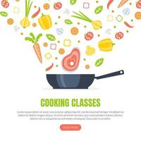 Cooking Classes Landing Page Template, Culinary School Online Web Page, App, Website Illustration vector