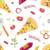 Cooking Pizza Design Element Can Be Used for Website, Cooking Book, Restaurant Menu, Wrapping Paper Illustration vector