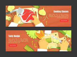 Cooking Classes Landing Page Template, Tasty Recipe Web Page, Mobile App, Homepage Illustration vector