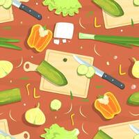 Culinary Seamless Pattern, Cooking and Healthy Eating Design Element Can Be Used for Wallpaper, Packaging, Web Page, Background Illustration vector