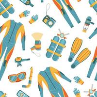 Scuba Diving Seamless Pattern, Design Element Can Be Used Fabric, Wrapping Paper, Wallpapers illustration vector