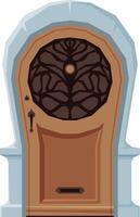 Old Door in Vintage Style, Architactural Design Element Illustration on White Background vector