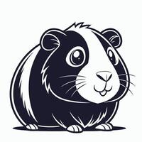 Guinea Pig Silhouette Art Clean Minimal Pet Outline vector