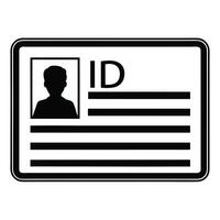 Professional ID Badge Silhouette Simple Minimalist Identification Icon vector