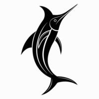 Dynamic Marlin Icon Minimalist Silhouette for Coastal and Nautical Themes vector
