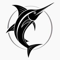 Marlin Fish Dynamic Silhouette Minimalist Ocean Design for Sea Lovers vector