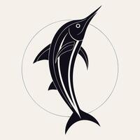 Dynamic Marlin Icon Minimalist Silhouette for Ocean-Inspired Projects vector