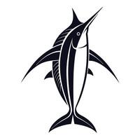 Marlin Fish Silhouette Dynamic Minimalist Design for Nautical Art vector