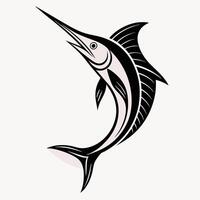 Marlin Silhouette in Motion Dynamic Minimalist Oceanic Illustration vector