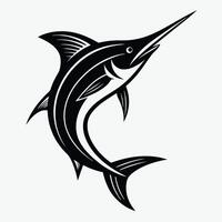 Minimalist Marlin Silhouette Elegant Ocean Design for Nautical Projects vector