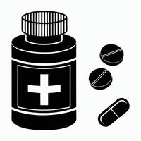 Clean and Modern Pill Bottle Healthcare Icon vector