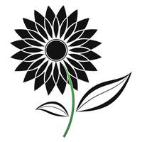 Rustic Sunflower Silhouette for Organic Projects vector