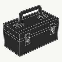 Simple Toolbox Silhouette for Home Improvement Graphics vector