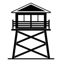 Guard Tower Silhouette in a Modern Minimalist Style vector