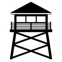 Sleek and Solid Watchtower Silhouette for Security Projects vector