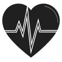 Vital Signs Silhouette Icon Featuring ECG Line and Heart vector