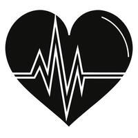 Minimalist Heart and ECG Line Silhouette for Medical Themes vector