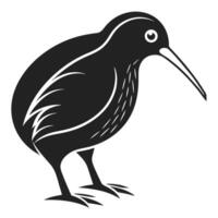 Native Kiwi Bird Silhouette for Educational Use vector