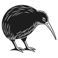 Black Kiwi Bird Graphic Icon for Clean Design vector