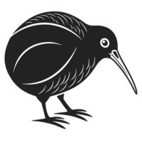 Kiwi Bird Silhouette Emblem for Wildlife Projects vector