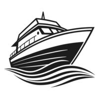 Flat Design Yacht Silhouette for Simple Marine Themes vector
