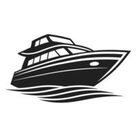 Chic Yacht Silhouette Icon for Contemporary Graphics vector