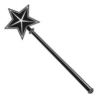 Sparkling Wand Silhouette for Mystical Scenes vector