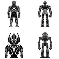 Smart Tech Robot Silhouettes for Trendy Projects vector