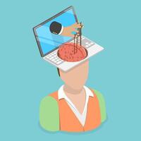 3D Isometric Flat Conceptual Illustration of Manipulation and Exploitation, Fake News vector