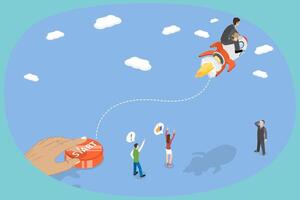 3D Isometric Flat Conceptual Illustration of New Business, Startup Launch vector