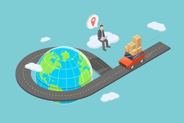 3D Isometric Flat Conceptual Illustration of Delivery Logistics, Purchase Tracking Service